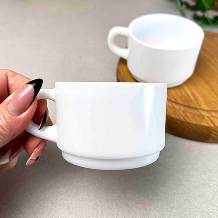 Набір чашок склокерамічних Luminarc Empilable White 140 мл 6 шт, фото 2