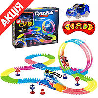 Автотрек гнучкий який світиться на радіокеруванні 425 см Конструктор гоночна траса Дитячий трек для хлопчика