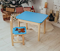 Детский стол с ящиком и стул для учебы (Олень)
