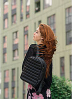 Go Женский модный городской рюкзак из экокожи Sambag Fol BRN black практичный маленький мини стильный