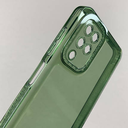 Чохол для Samsung Galaxy A12 силіконовий чохол з блискучою рамкою на телефон самсунг а12 зелений l6t, фото 3