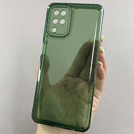 Чохол для Samsung Galaxy A12 силіконовий чохол з блискучою рамкою на телефон самсунг а12 зелений l6t, фото 1