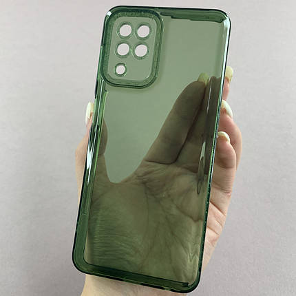 Чохол для Samsung Galaxy A22 силіконовий чохол з блискучою рамкою на телефон самсунг а22 зелений l6t, фото 1