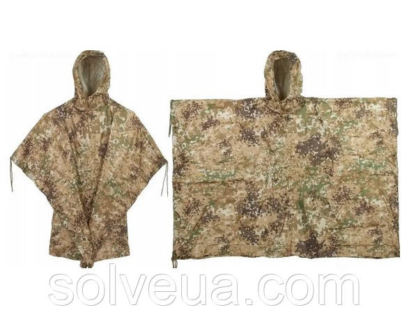 Американське Пончо - Дощовик Mil-Tec Rip-Stop ARID FLECK 10630055.solve