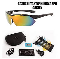 Сонцезахисні окуляри тактичні з поляризацією Oakley black 5 лінз One siz+.solve