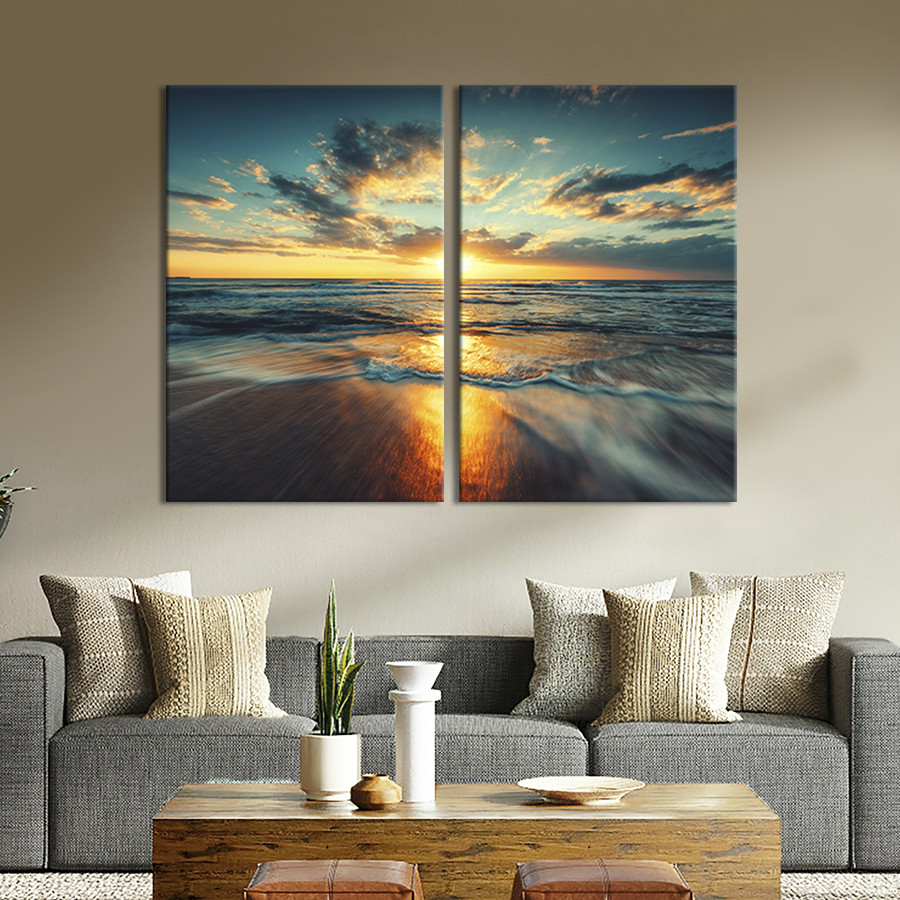 Картина на полотні для інтер'єру KIL Art диптих Морський пейзаж 165x122 см (442-2)