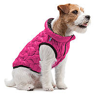 Куртка для собак двухсторонняя AiryVest UNI, теплый жилет, цвет розовый/черный