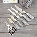 Набір кухонних ножів на підставці Benson BN-404 7 предметів із ножицями для птиці набір для кухні, фото 5