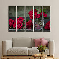 Картина на холсте KIL Art Прекрасная ваза и розы 155x95 см (984-51)