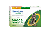 NexGard Combo (НексГард Комбо) Капли от блох клещей и гельминтов для кошек 2.5 - 7.5 кг (L) №1 пипетка 0.9 мл