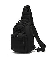 Сумка тактична через плече Чорна A743.solve