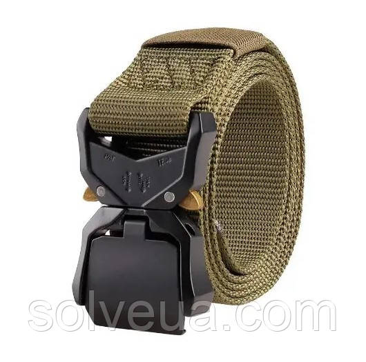 Ремінь тактичний військовий з покращеною пряжкою "King Cobra" Олива.solve