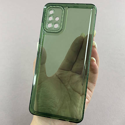 Чохол для Samsung Galaxy A51 силіконовий чохол з блискучою рамкою на телефон самсунг а51 зелений l6t, фото 1