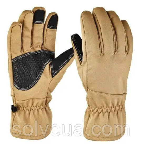 Водовідштовхувальні захисні вітрозахисні Softshell на флісі зимові рукавички Койот 9003.solve, фото 1