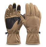 Водовідштовхувальні захисні вітрозахисні Softshell на флісі зимові рукавички Койот 9003.solve, фото 5