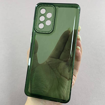 Чохол для Samsung Galaxy A52 силіконовий чохол з блискучою рамкою на телефон самсунг а52 зелений l6t, фото 1