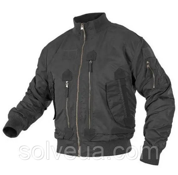 Куртка чоловіча демісезонна тактична Mil-tec AVIATOR чорна (10404602).solve M