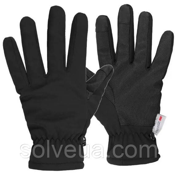 Рукавички SoftShell з утеплювачем Thinsulate Mil-Tec Black 12521302.solve