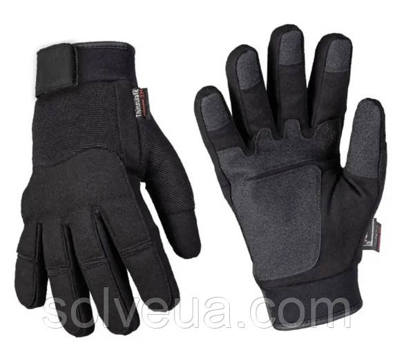 Рукавички армійські зимові тактичні з мембраною Mil-tec 12520802 Чорні Army Gloves Winter Thinsulate.solve