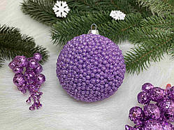Новорічна іграшка. Куля 8 см. Колір - лавандовий (за 1 шт)