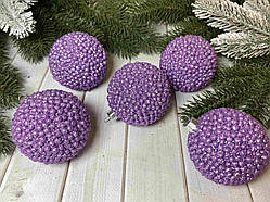 Новорічна іграшка. Куля 6 см. Колір - фіолетовий (за 1 шт)
