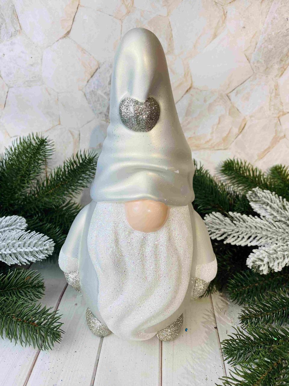 Гном пластиковий 15 х 29см, срібло, (за 1 шт), фото 1