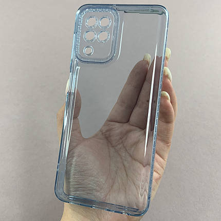Чохол для Samsung Galaxy A22 силіконовий чохол з блискучою рамкою на телефон самсунг а22 блакитний l6t, фото 1