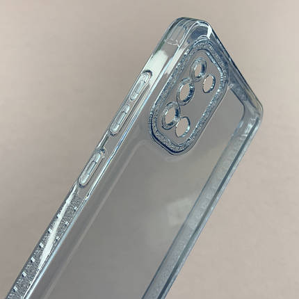 Чохол для Samsung Galaxy A31 силіконовий чохол з блискучою рамкою на телефон самсунг а31 блакитний l6t, фото 3