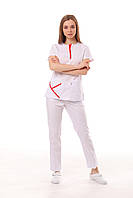 Медицинский костюм Турин Белый-Красный