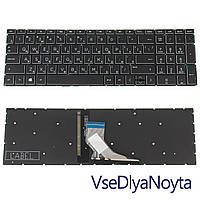 Клавиатура для ноутбука HP (250 G7, 255 G7 series) rus, black, без фрейма, подсветка клавиш, white bezzel