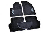 Ворсовые коврики для Ford Kuga (2008-2012) Текстильные в салон авто (чёрный) (StingrayUA.)