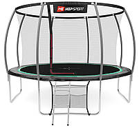 Батут Hop-Sport Premium 12ft 366 cm чорно-зелений із внутрішньою сіткою, фото 3
