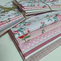 Набор ткани для рукоделия " Розово-пудровый" из 5 отрезов,25см/20см