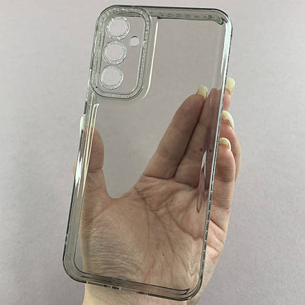 Чохол для Samsung Galaxy A34 5G (A346E) силіконовий чохол з блискучою рамкою на самсунг а34 5г сірий l6t, фото 1