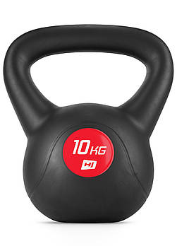 Гиря вінілова Hop-Sport 10 кг для домашніх тренувань зручний снаряд для зміцнення м'язів
