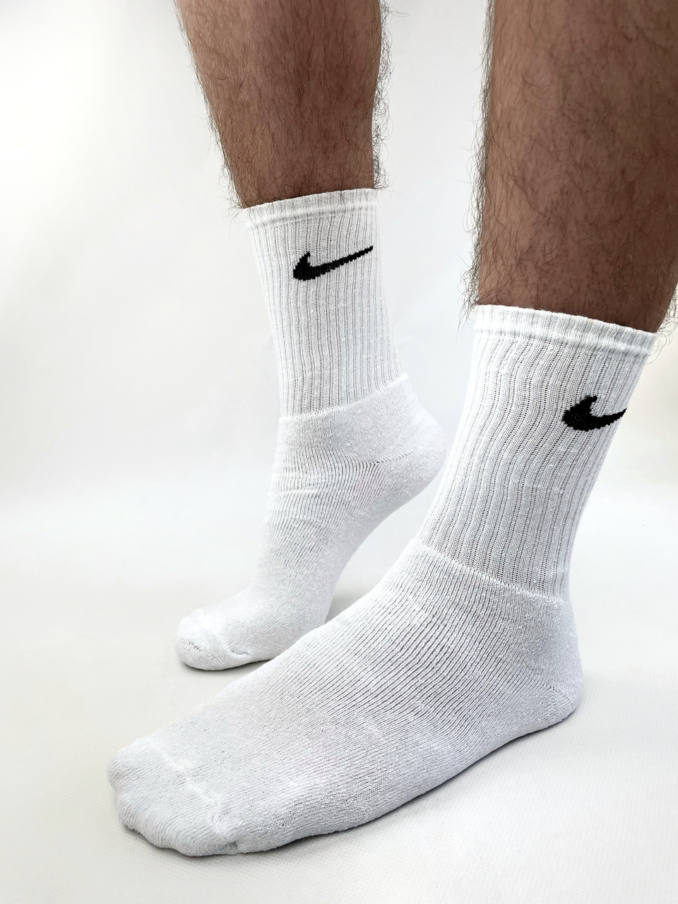 Високі махрові утеплені Шкарпетки Nike / найк - Білі