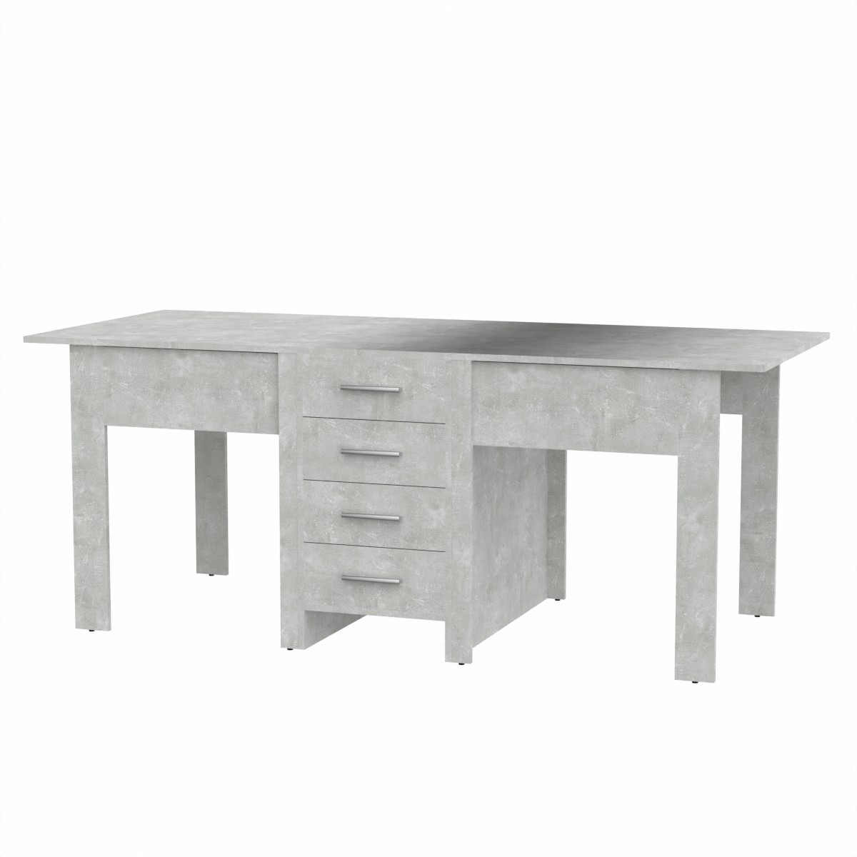 Кухонний стіл-книжка-3 Компаніт розкладний 500-1900х800х750 мм лдсп ательє сірий-бетон