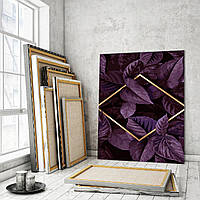 Картины по номерам 40*50 "Фиолетовая листва" с золотой краской №1424, Strateg