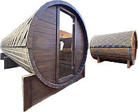 Mobile sauna barrel made of turnkey timber 7.0x2.15m Fasssauna-7.0 from the manufacturer Thermowood Production