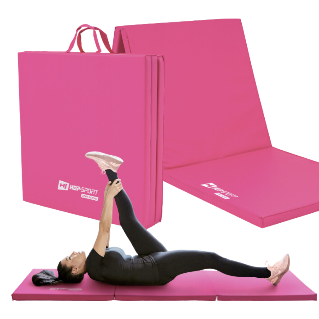 Мат гімнастичний Hop-Sport HS-064FM 4см м'який рожевий, фото 1