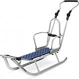 Санки Adbor Piccolino з регульованою ручкою (рожевий), фото 5