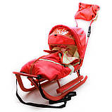 Санки Adbor Piccolino DeLux (повний комплект санок), червоні, фото 2