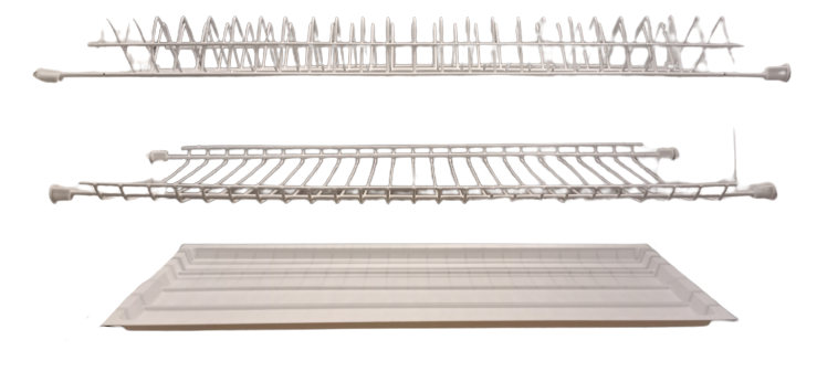 Сушарка для посуду в шафу 70 см, дворівнева біла