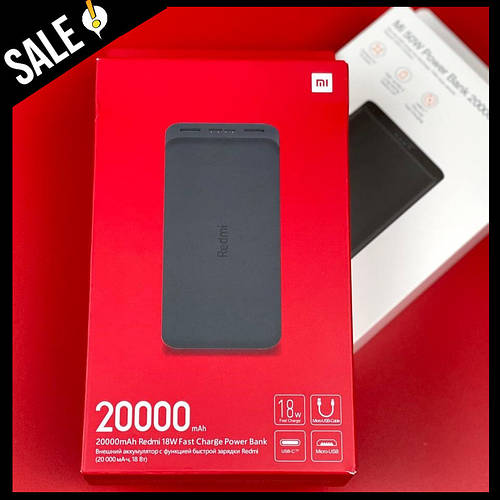 Повербанк 20000mAh Xiaomi Быстрая зарядка 18W для телефона планшета ...