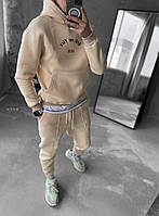 Мужской спортивный костюм с надписями (бежевый) классный качественный штаны худи с капюшоном sNYA8