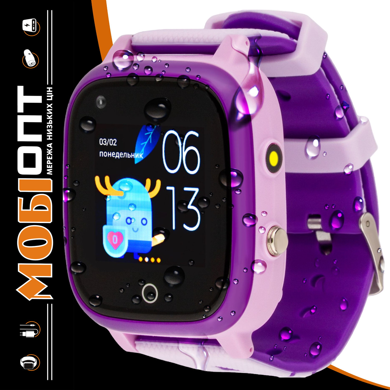 Smart Watch AmiGo GO005 4G WIFI Thermometer Purple