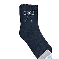 Детские теплые махровые носки для девочки с принтом из бусин р.30-31 (9-10 лет) ТМ A.VEASA Турция