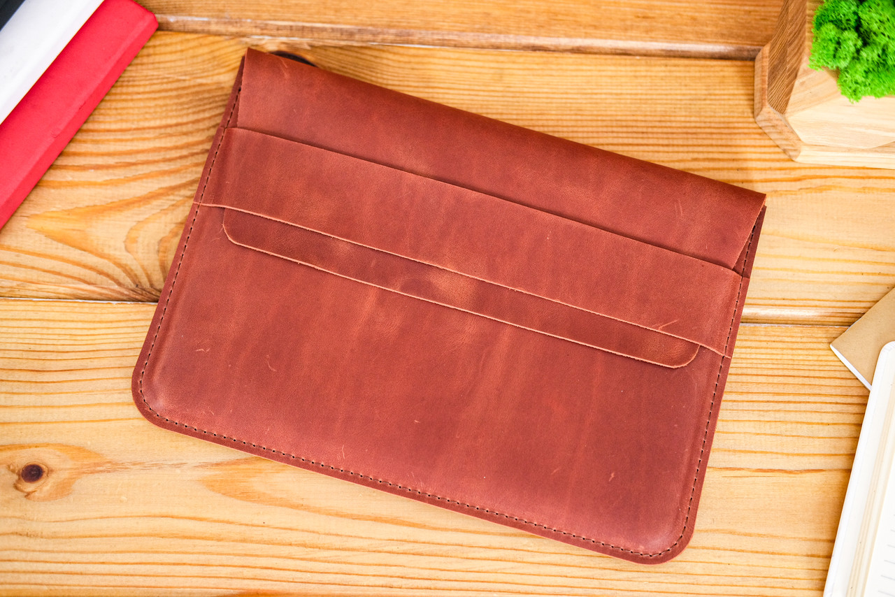 Чохол для iPad Дизайн №24 з натуральної шкіри колір Коньяк