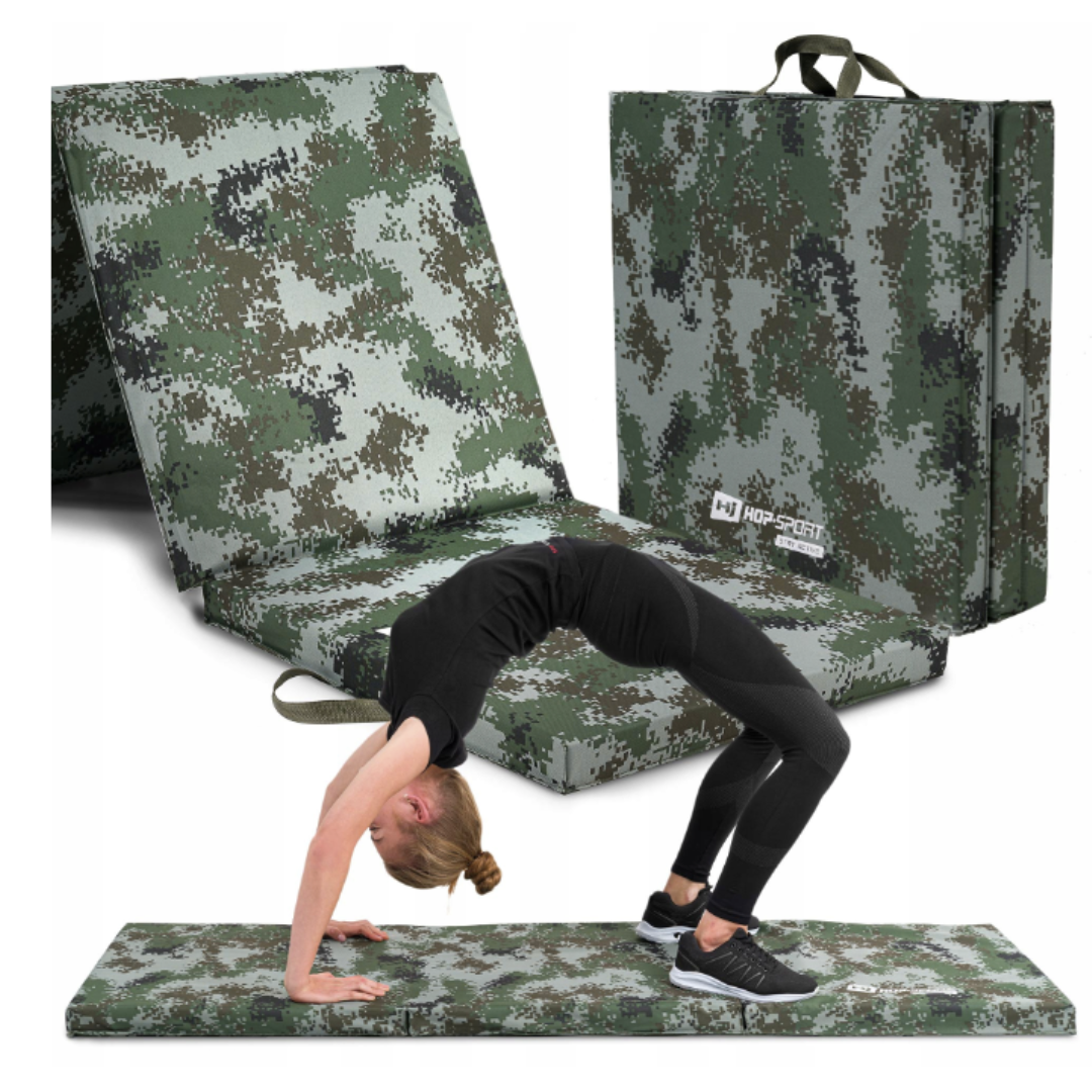 Мат гімнастичний Hop-Sport HS-065FM 5см твердий хакі, фото 1