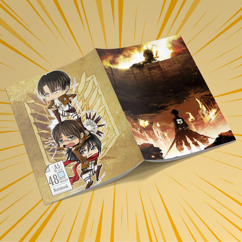 Зошит 48 арк. на скобі у клітинку Attack on Titan 038